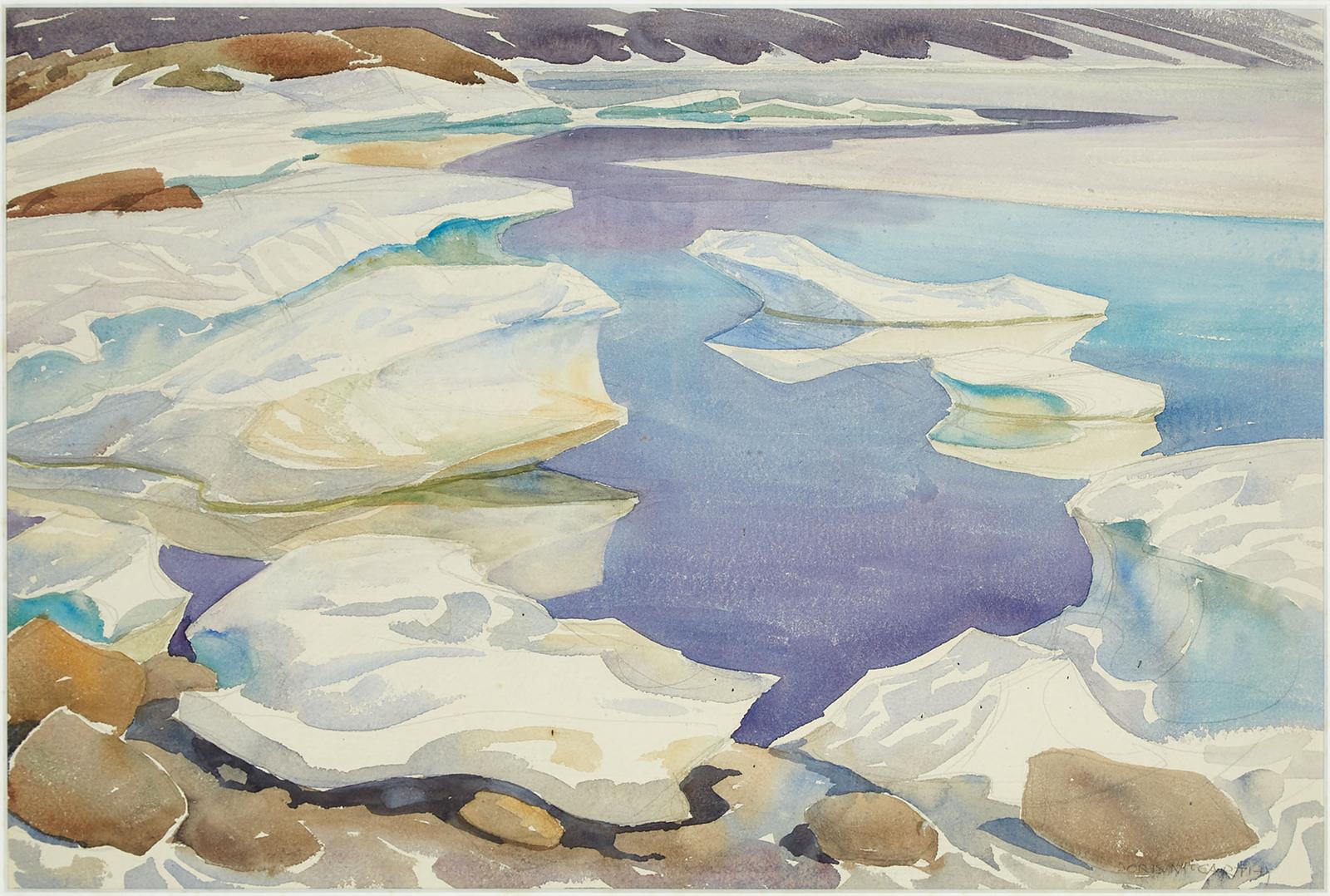 Doris Jean McCarthy (1910-2010) - Rotting Ice, Harbour Shore, 1981