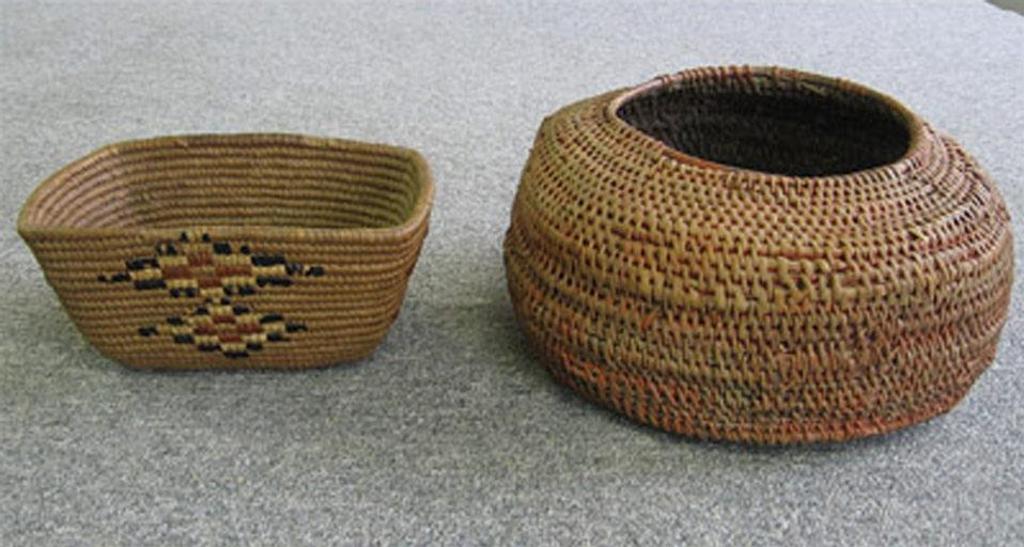 Northwest Coast Salish - 2 Weaved Baskets (3.5” X 7.5”) (5” X 10”)