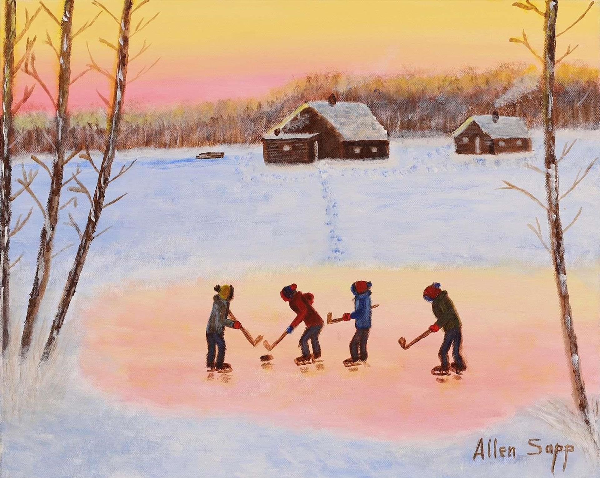 Allen Fredrick Sapp (1929-2015) - The Boys Are Playing Hockey