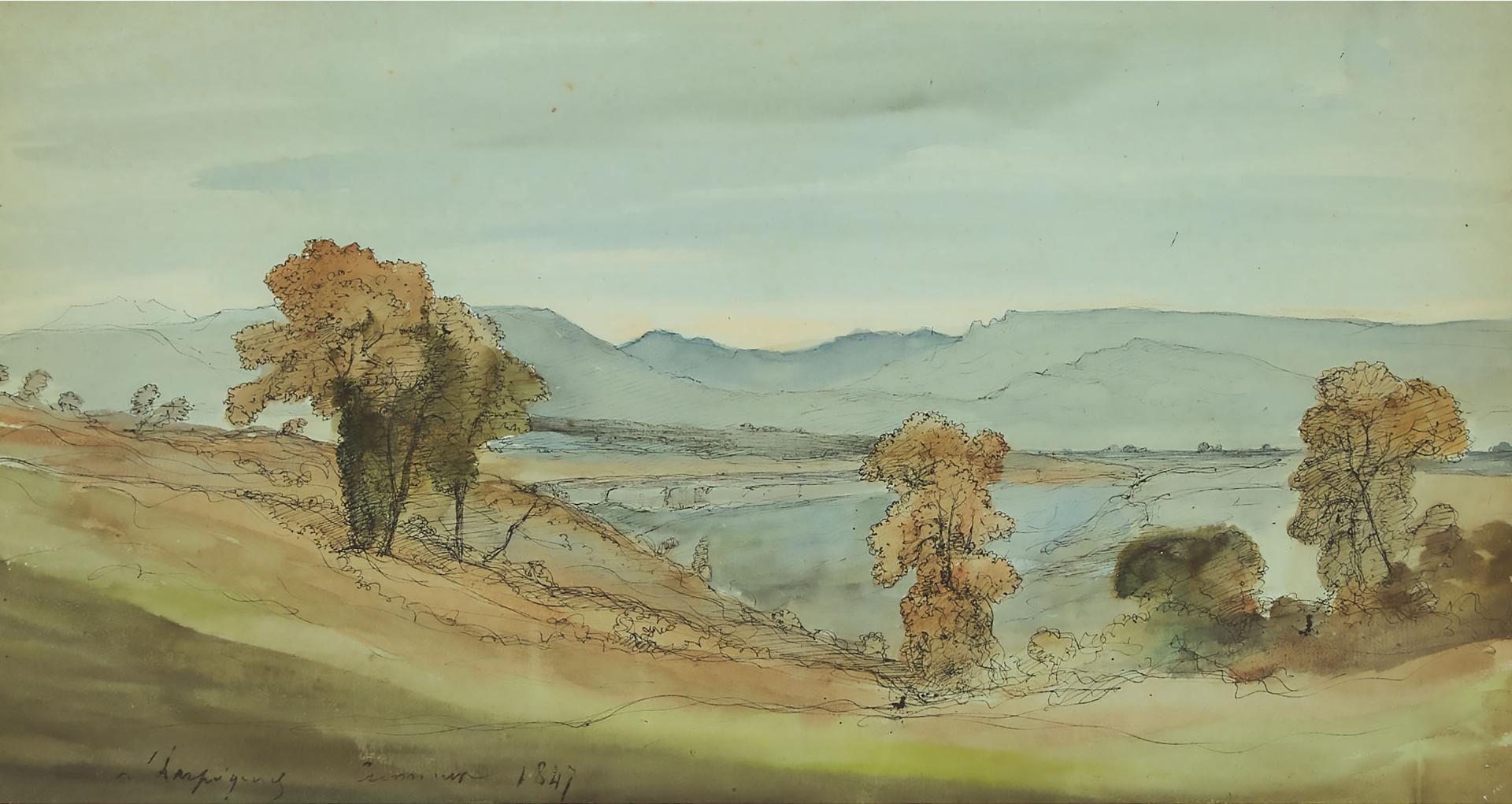 Henri Joseph Harpignies (1819-1916) - Shoreline at Crémieux, 1847