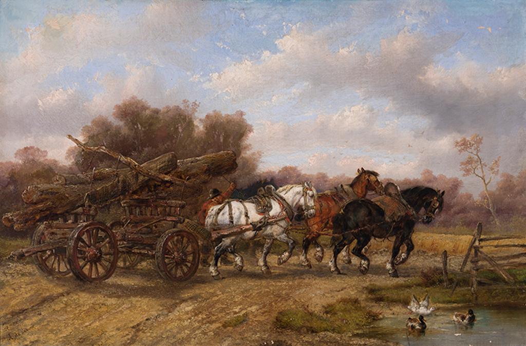 Alexis de Leeuw (1848-1896) - Driving the Logging Cart