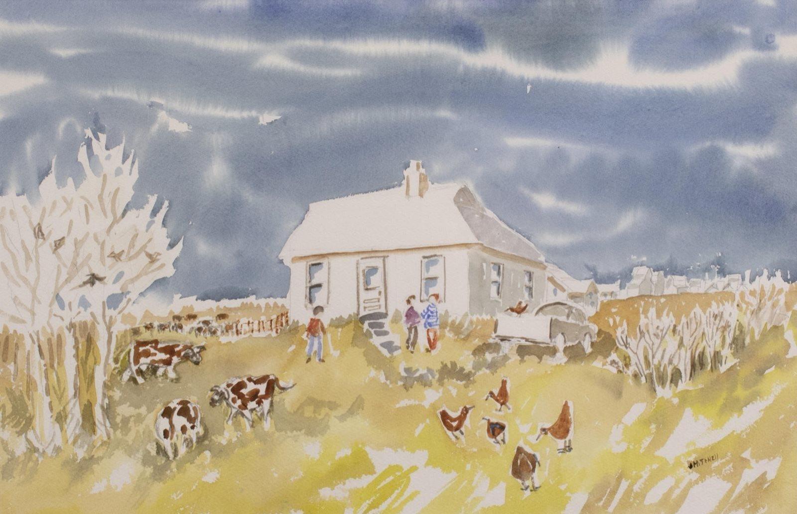 Janet Mitchell (1915-1998) - Small Town Front Yard