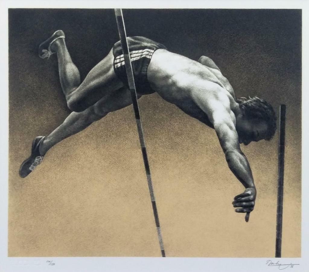 Ken (Kenneth) Edison Danby (1940-2007) - Montreal Olympic Series, The Pole Vault, 1976