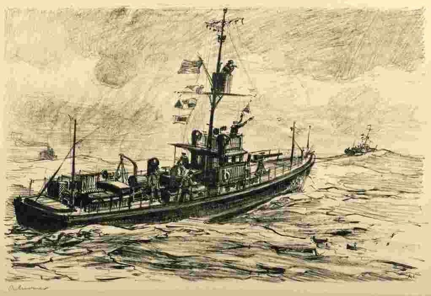 Arthur Lismer (1885-1969) - Mine Sweepers at Sea