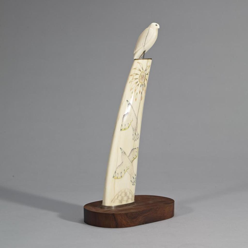 Gyta Eeseemailee (1955) - Etched Tusk With Coloured Ink Detail