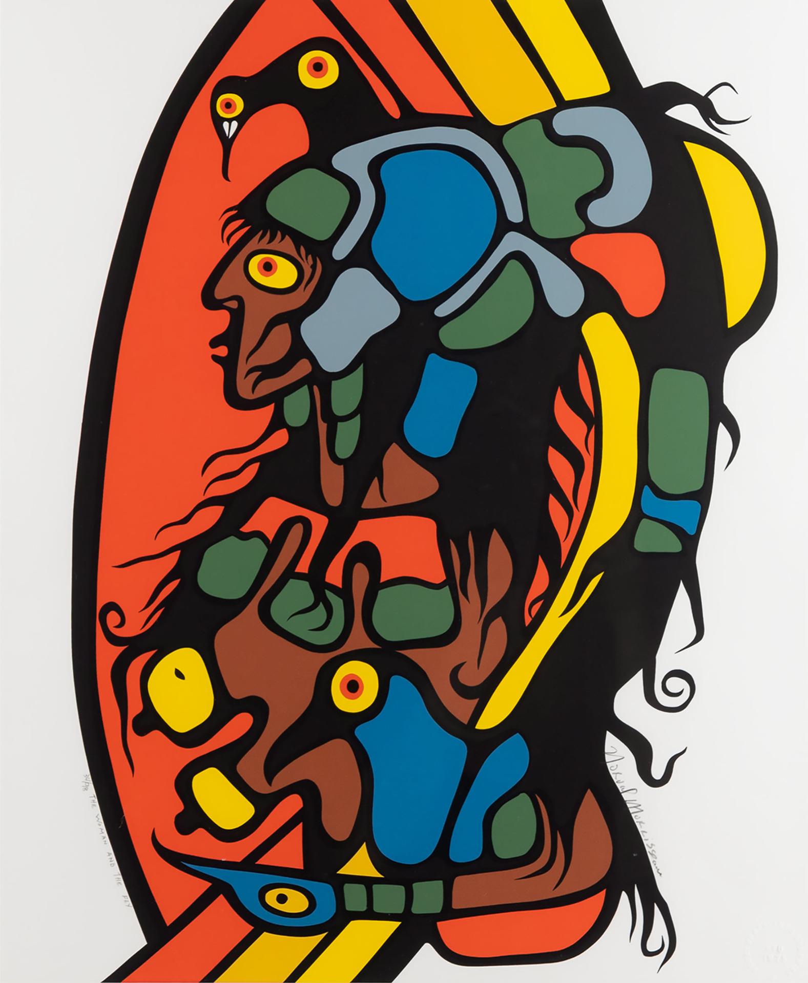 Norval H. Morrisseau (1931-2007) - The Woman And The Fly