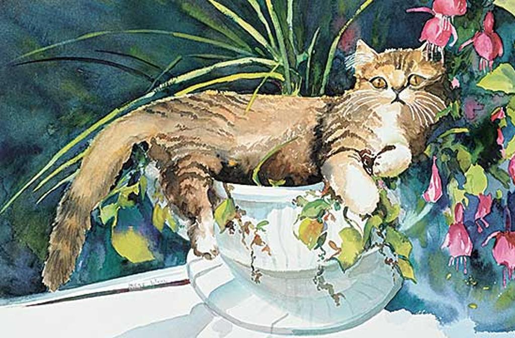Irene Wahl (1927-2022) - Untitled - Kitten in a Flower Pot