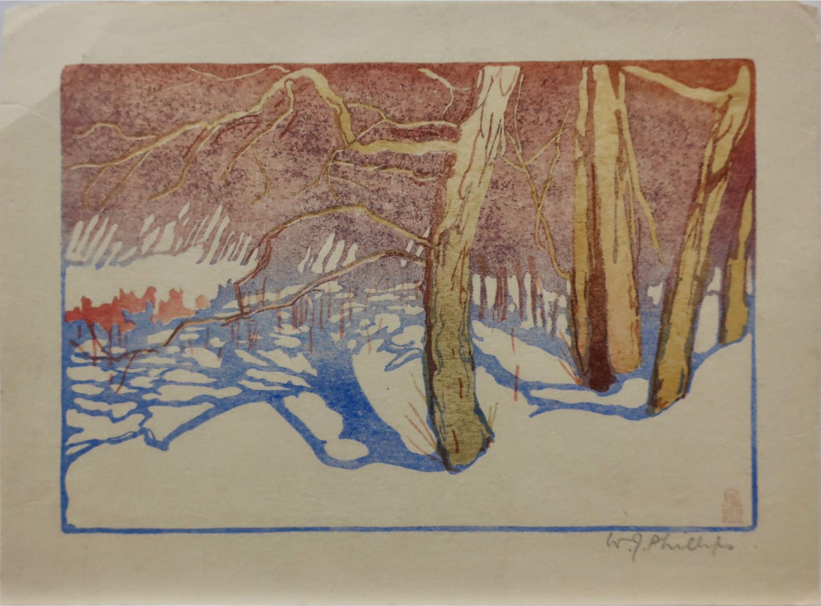 Walter Joseph (W.J.) Phillips (1884-1963) - Trees In Winter Wood