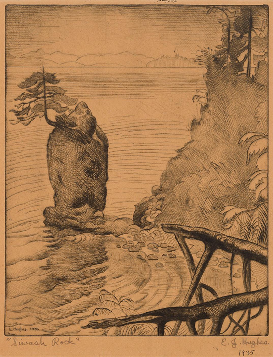Edward John (E. J.) Hughes (1913-2007) - Siwash Rock