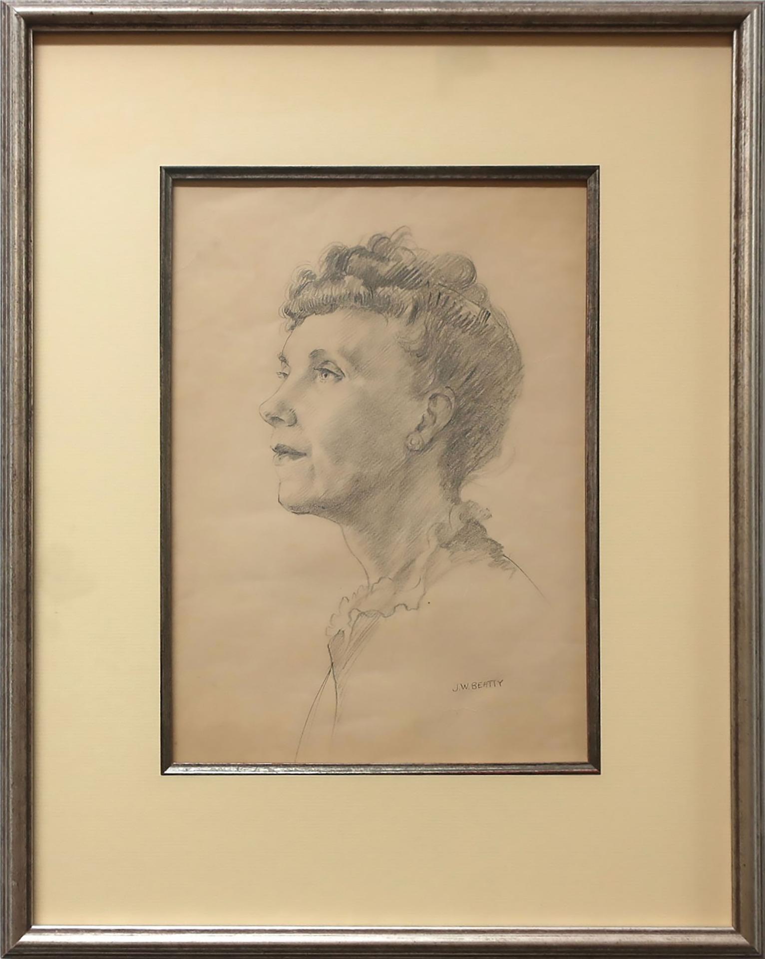 John William (J.W.) Beatty (1869-1941) - Profile Portrait Of A Woman