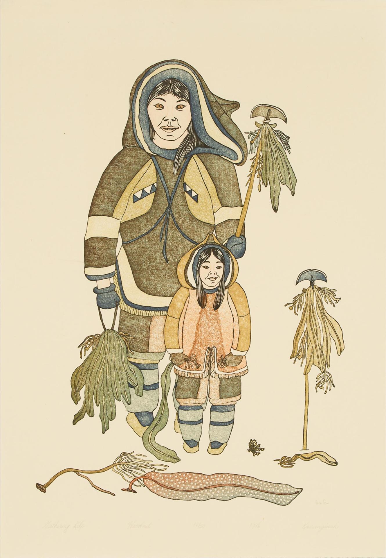 Kananginak Pootoogook (1935-2010) - Gathering Kelp