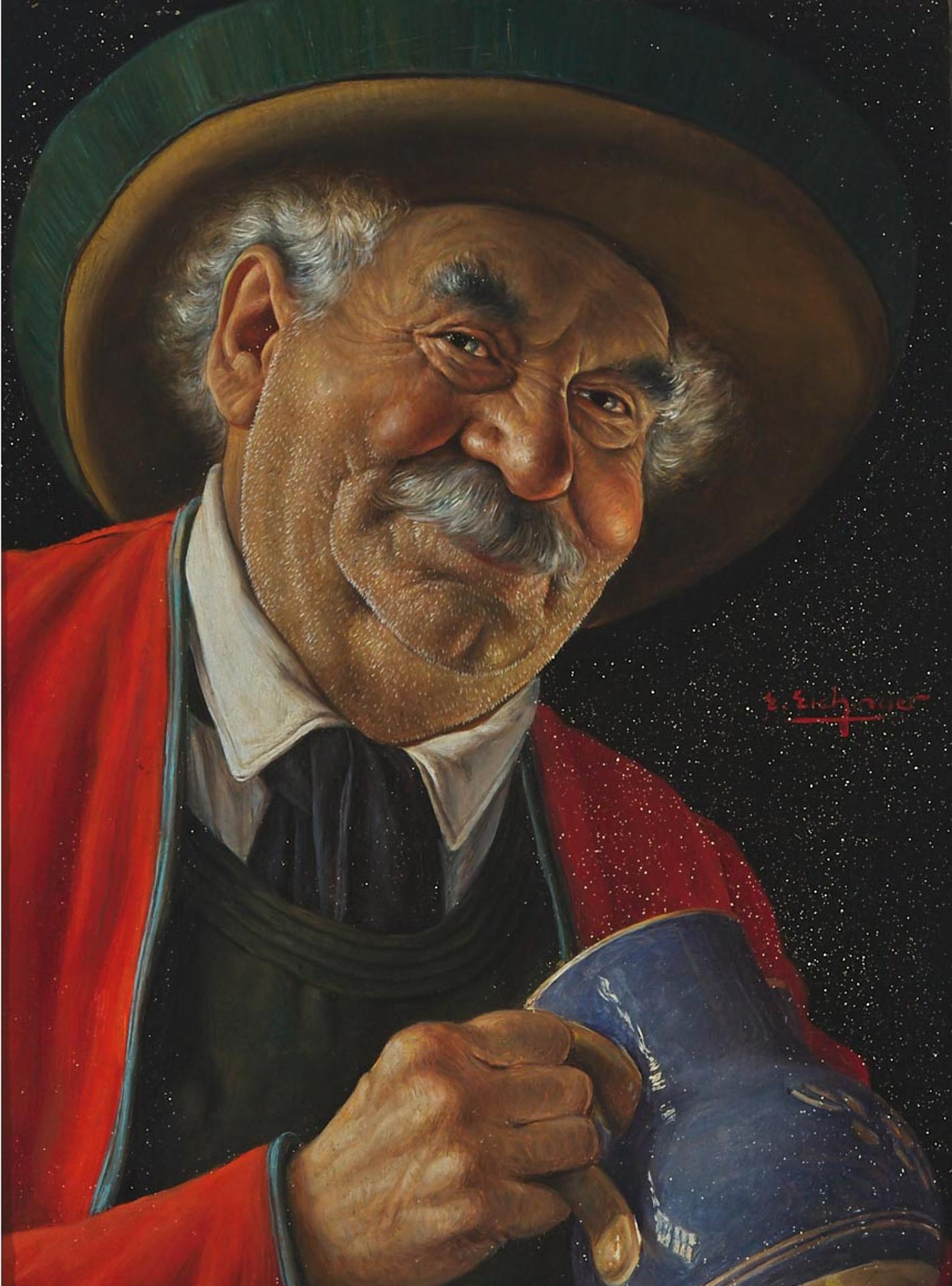Erwin Eichinger (1892-1950) - Smiling Tyrolian With Tankard Of Ale
