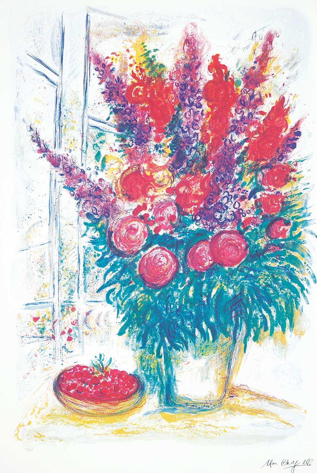 Marc Chagall (1887-1985) - Bouquet and Bowl of Cherries  #42/500