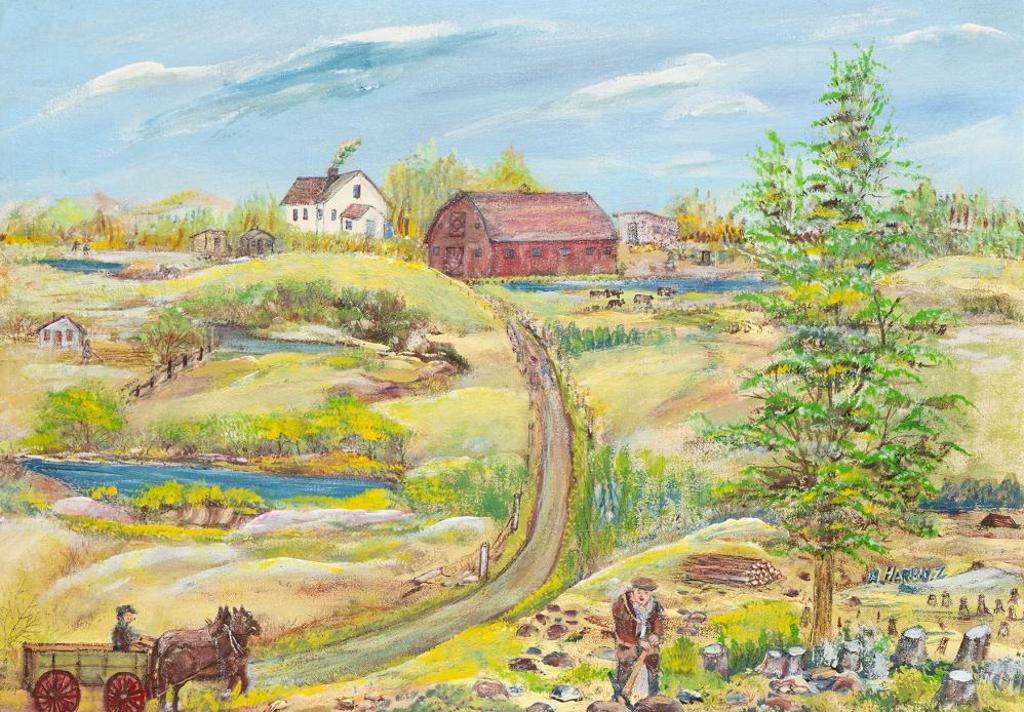 Ann Alexandra Harbuz (1908-1989) - Untitled - Farm Panorama