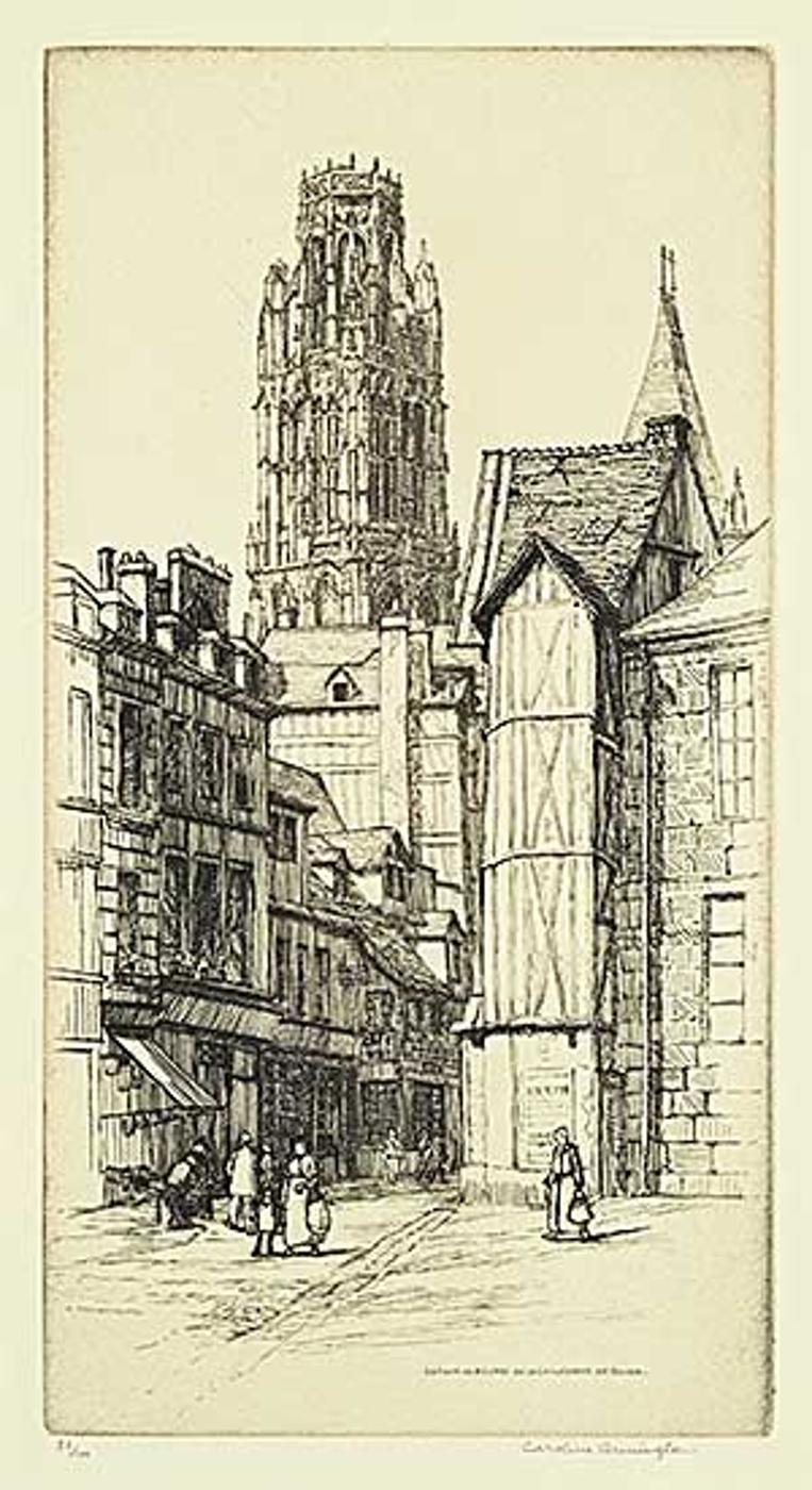 Caroline Helena Armington (1875-1939) - La Tour de Beurre de la Cathedrale de Rouen #32/100