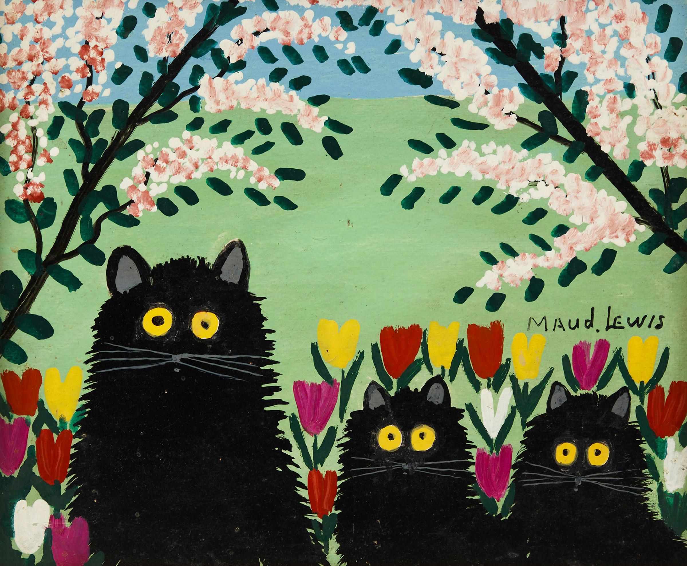 Maud Kathleen Lewis (1903-1970) - Three Black Cats