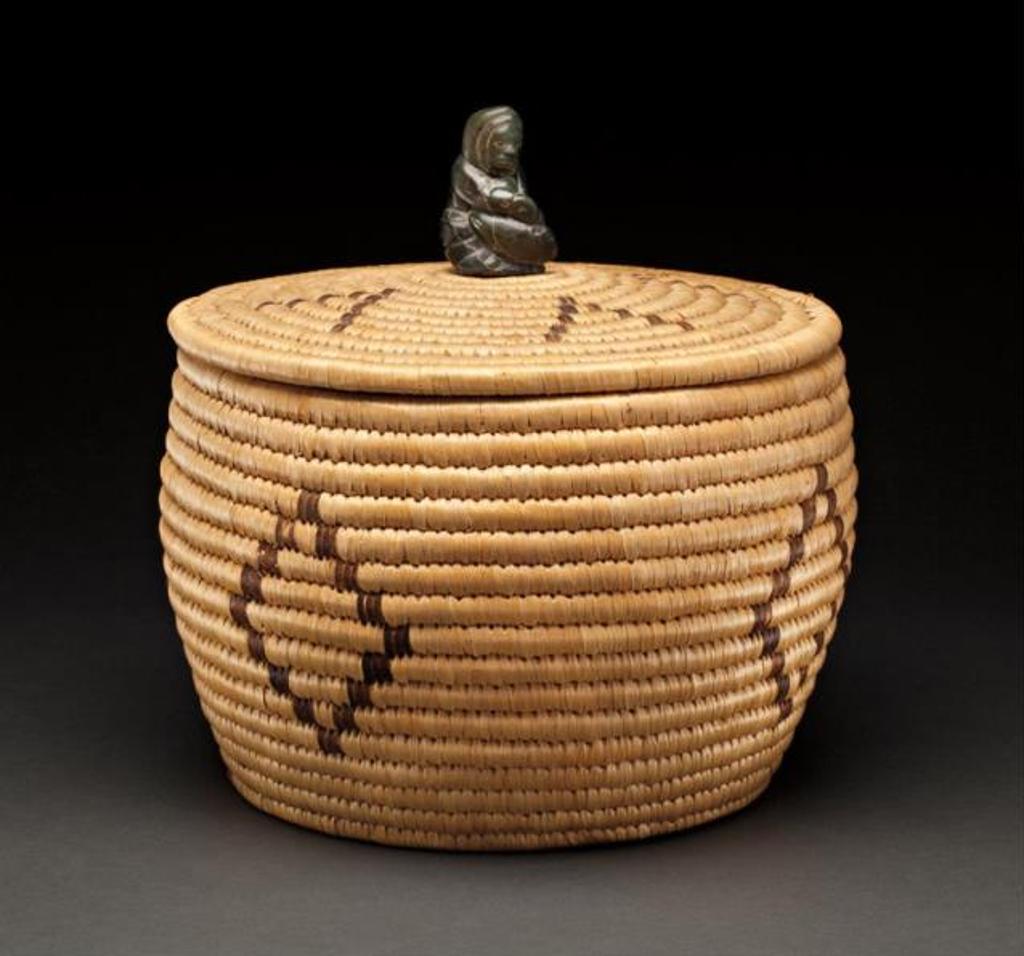 Mary Okara Inukpuk (1930) - Lidded Basket with Carved Finial