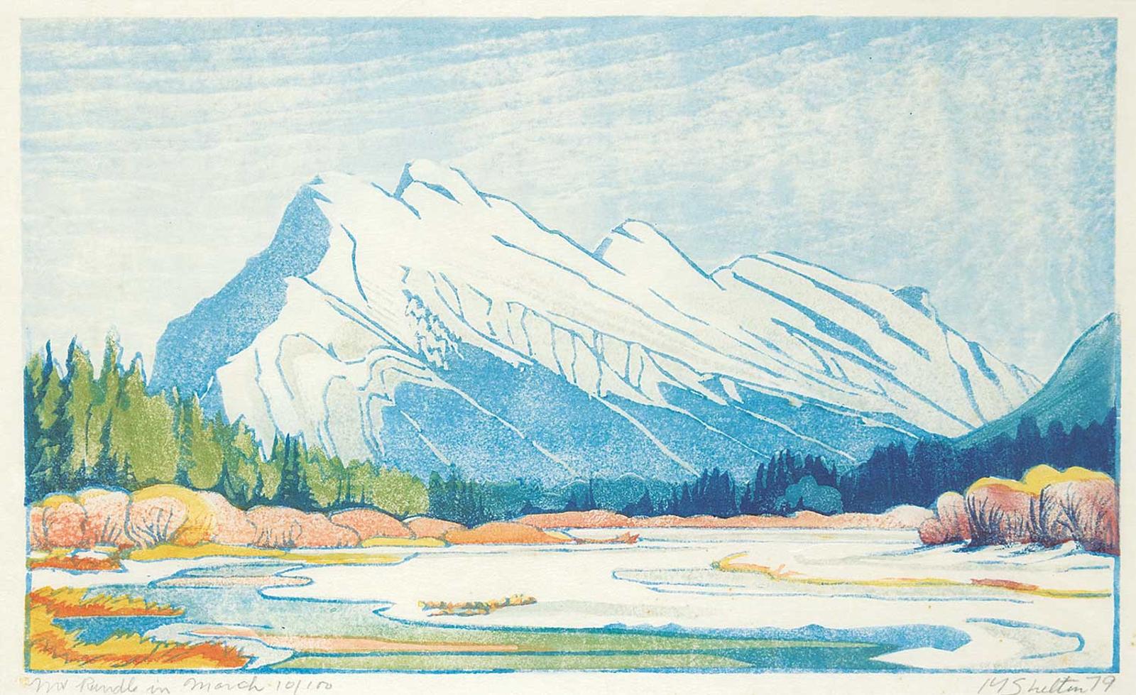 Margaret Dorothy Shelton (1915-1984) - Mount Rundle in March  #10/100