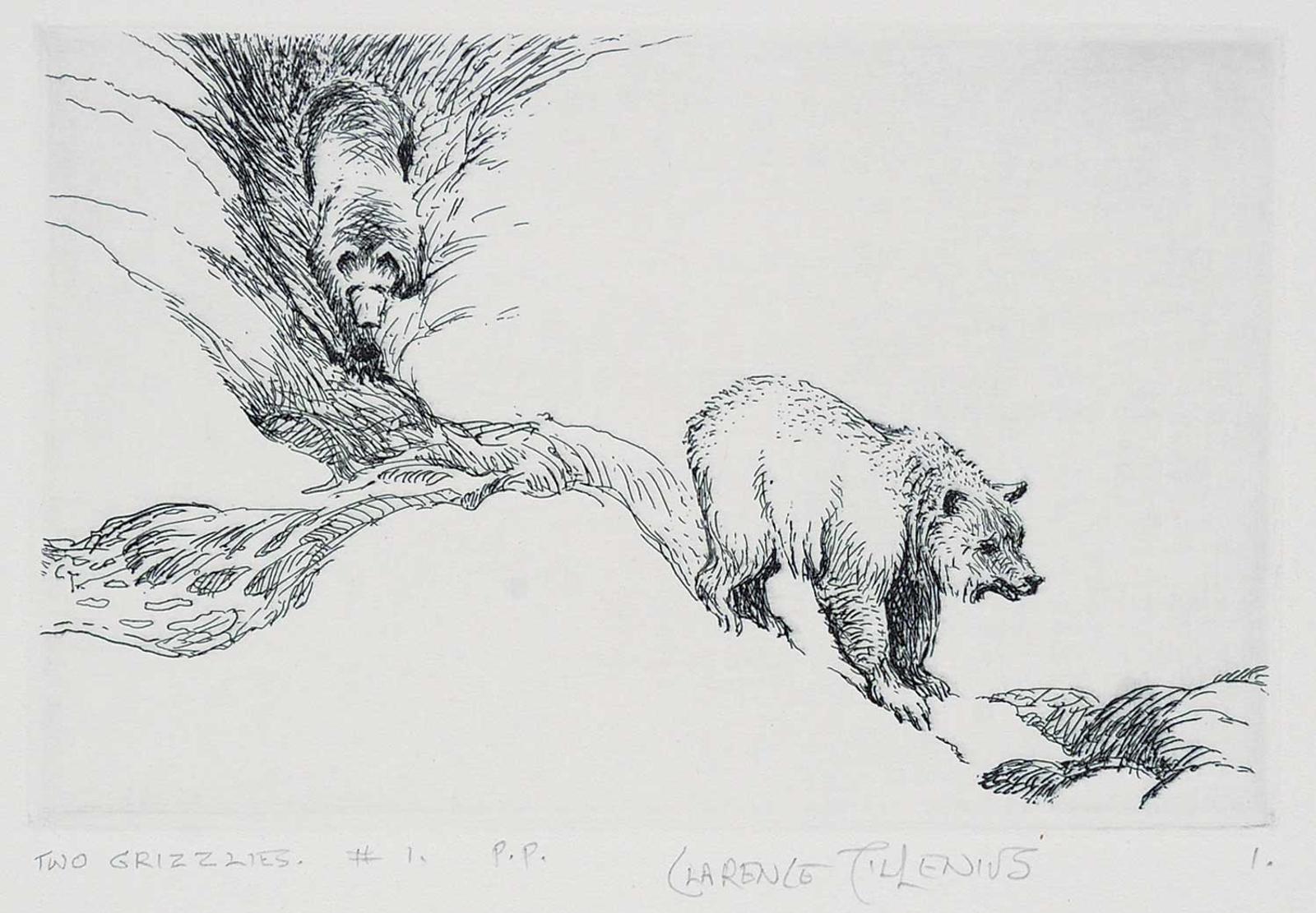 Clarence Ingwall Tillenius (1913-2012) - Two Grizzlies 1  #PP