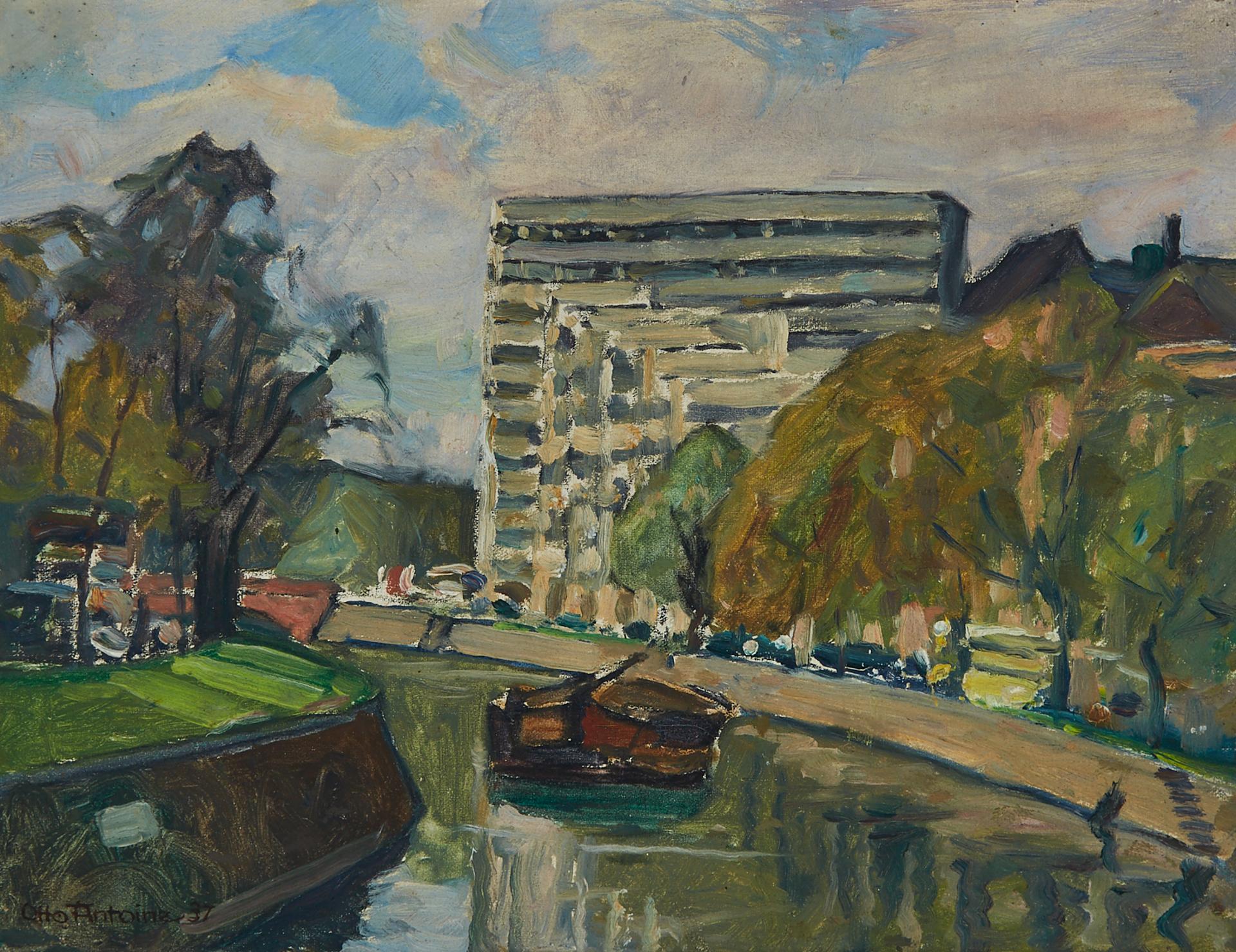 Otto Antoine (1865-1951) - Berlin Canal Scene, 1937