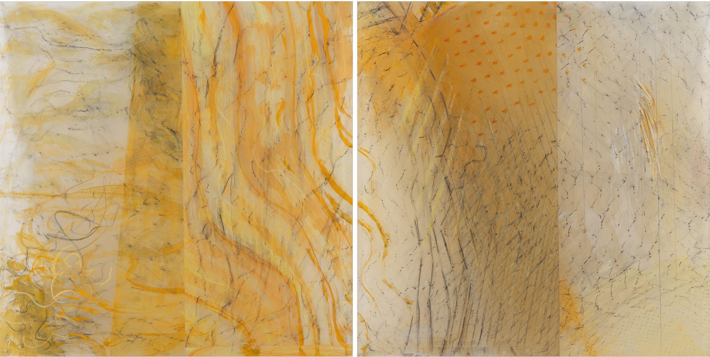 Lynn Malin (1943) - Golden Ground (Diptych)