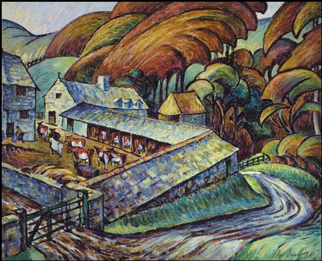 Sybil Andrews (1898-1992) - Farm Scene