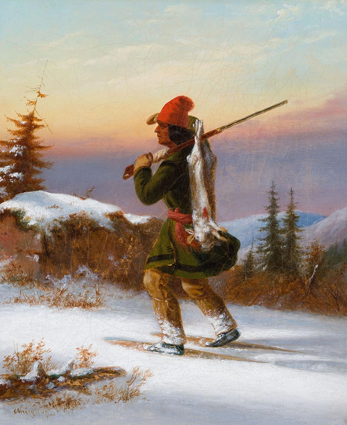 Cornelius David Krieghoff (1815-1872) - Indian Hunter in Snowshoes