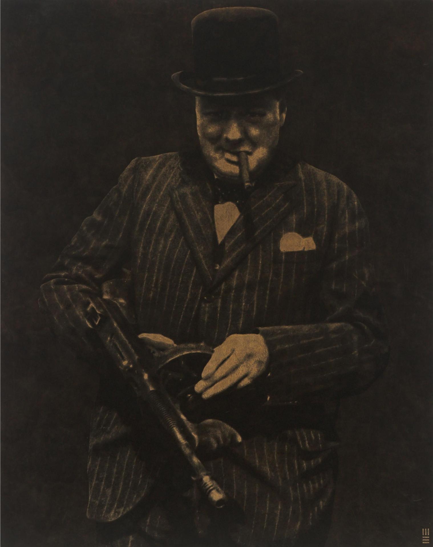 Mark Evans - Sir Winston Churchill With Tommy Gun