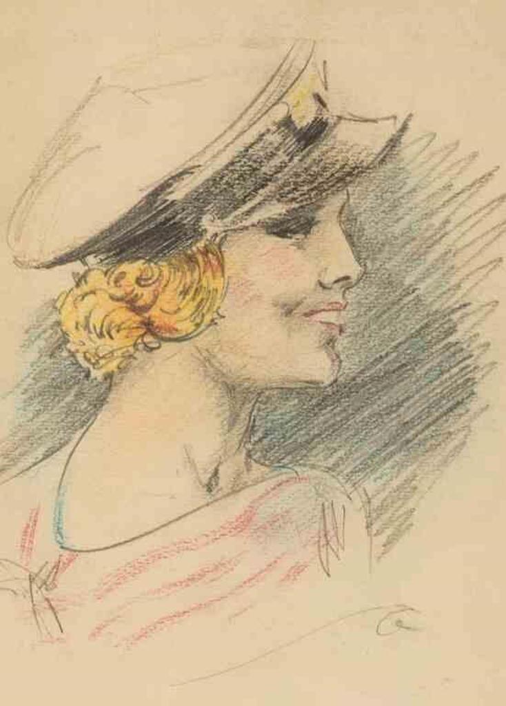 Charles Dana Gibson (1867-1944) - Portrait of a Girl in a Sailor's Hat