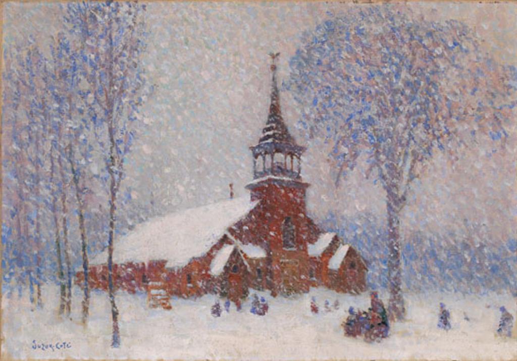 Marc-Aurèle de Foy Suzor-Coté (1869-1937) - La vieille église de Sherbrooke Est par temps de neige