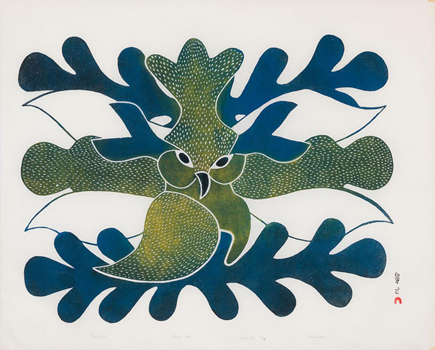 Kenojuak Ashevak (1927-2013) - Blue Owl