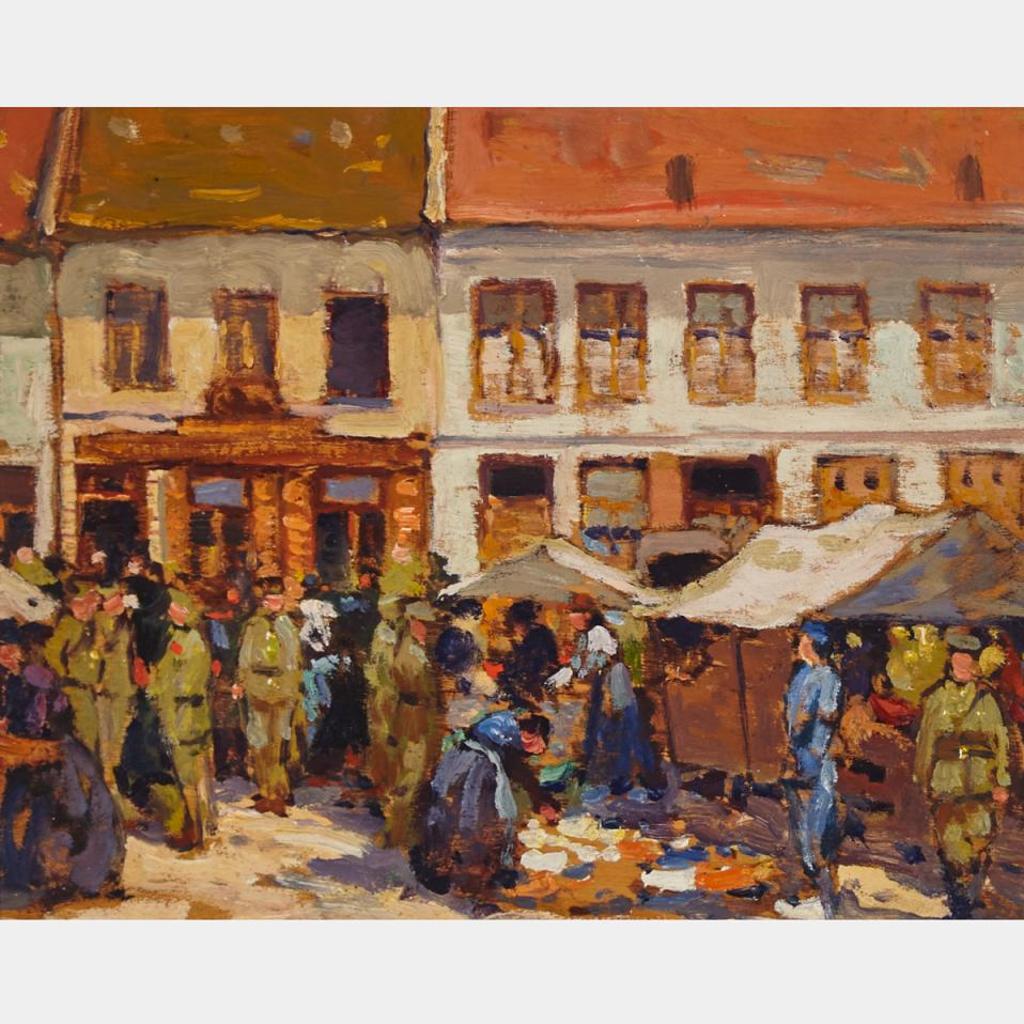 John William (J.W.) Beatty (1869-1941) - Marketplace, Belgium