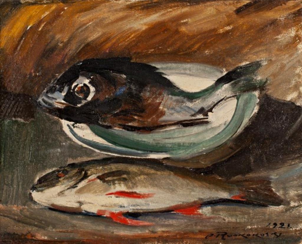 Jalmari Rvokokoski (1886-1936) - Still Life with Fish