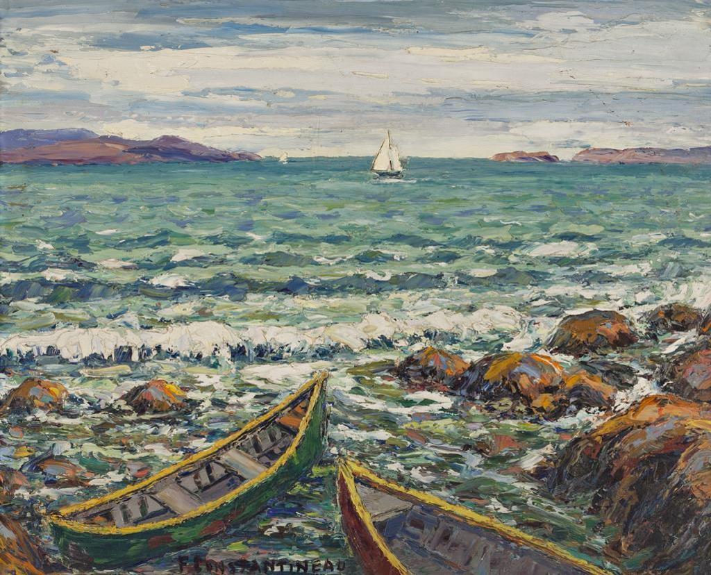 Fleurimond Constantineau (1905-1981) - Beached Canoes, Nova Scotia