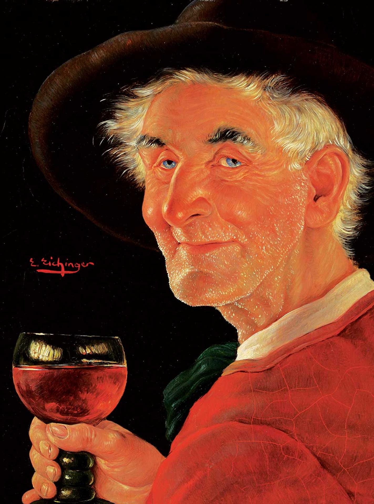 Erwin Eichinger (1892-1950) - Untitled - Man Holding Wine Glass