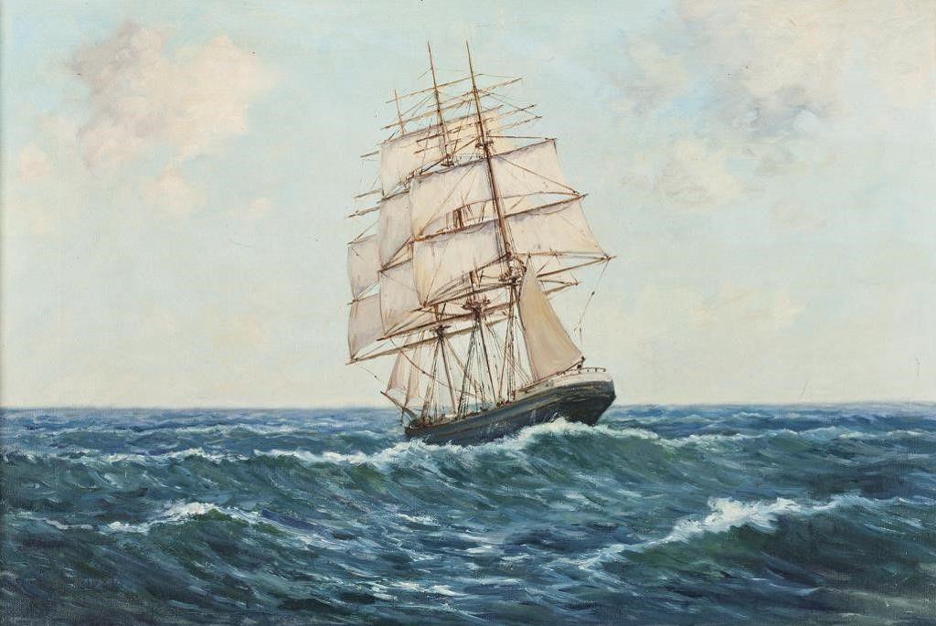 John Robertson Reid (1851-1926) - At Full Sail