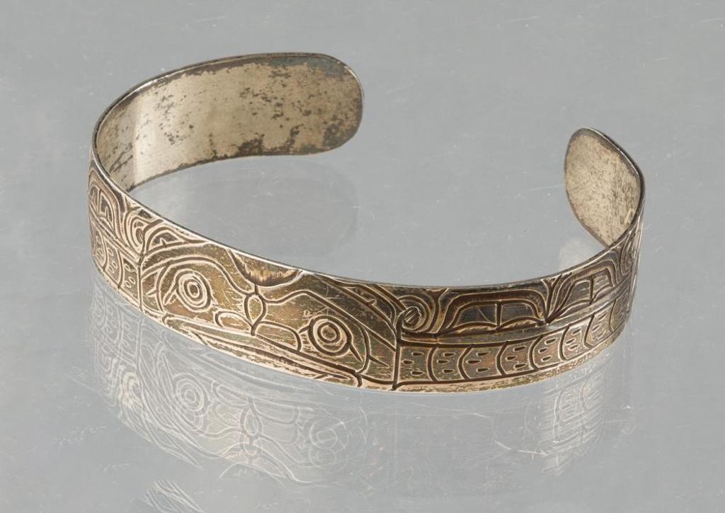 Phil Whonnock - a carved silver cuff bracelet