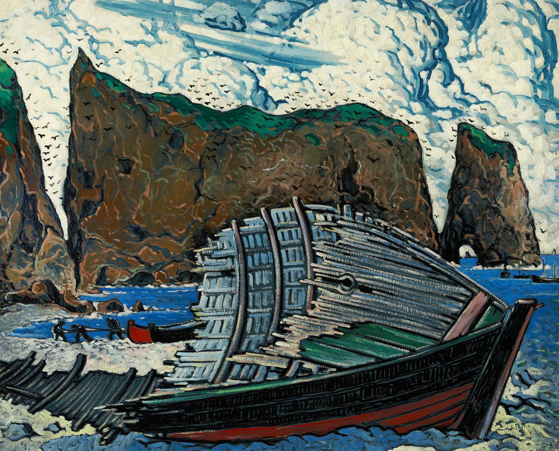 Marc-Aurèle Fortin (1888-1970) - Barque à Percé
