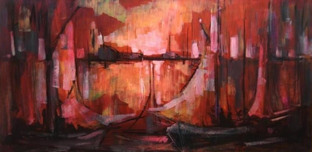 Geoffrey David Armstrong (1928-2018) - Abstracted harbour scene