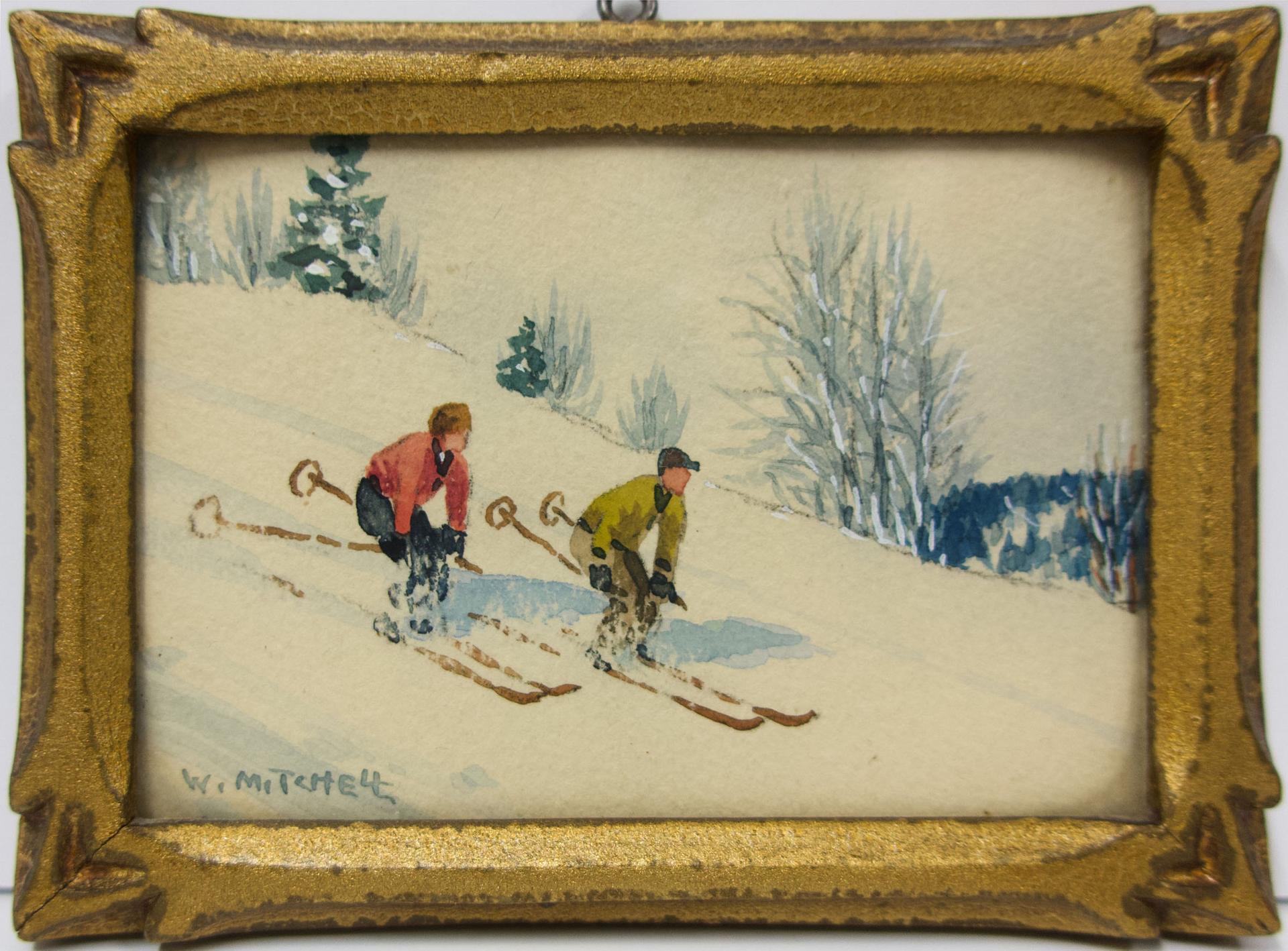Willard Morse Mitchell (1879-1955) - Skiing On The Slopes At Val Morin, P.Q.