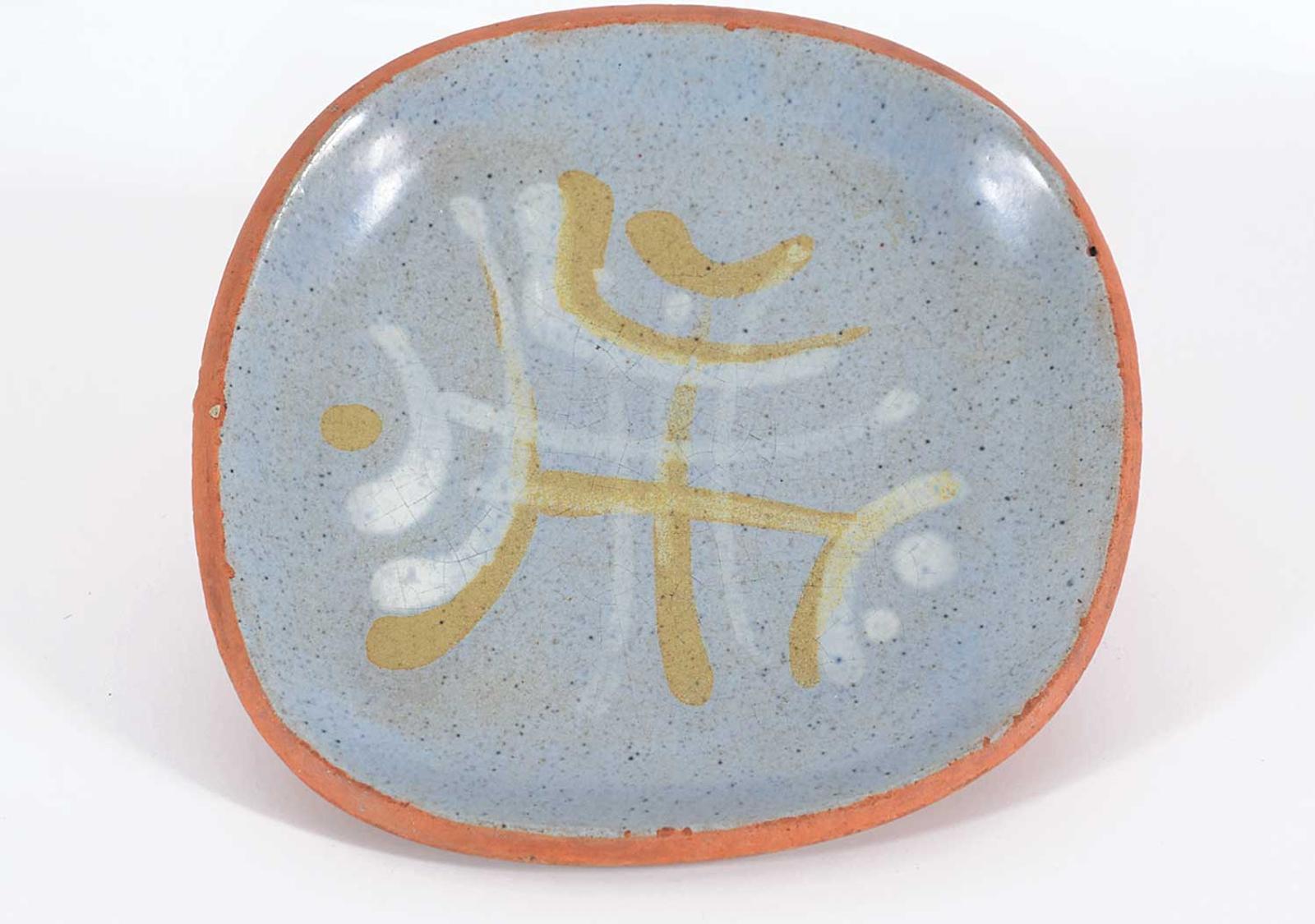 Katie von der Ohe (1937) - Untitled - Small Dish with White and Yellow Figures