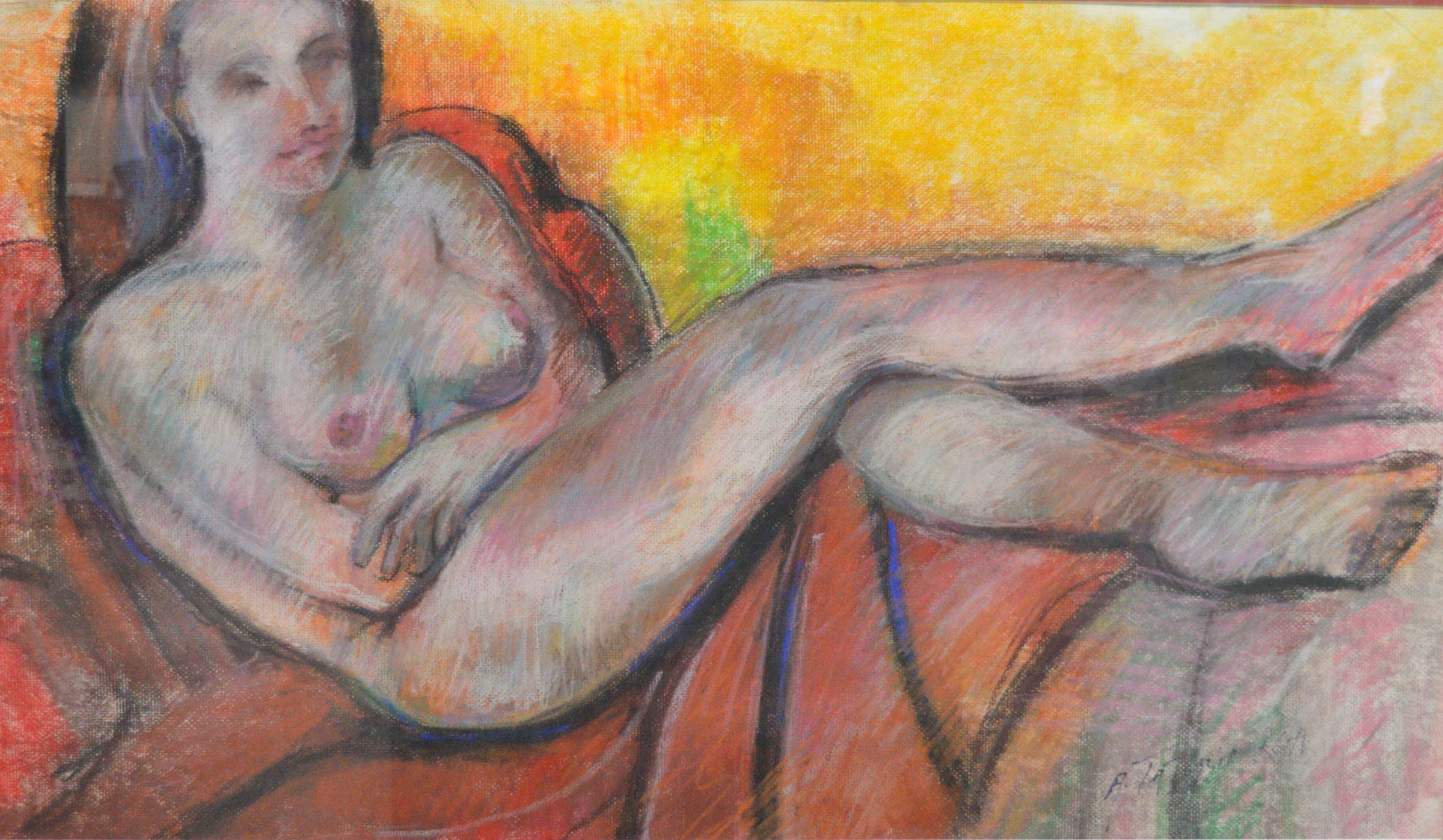 Armand Tatossian (1948-2012) - Nu couché, pastel, signé