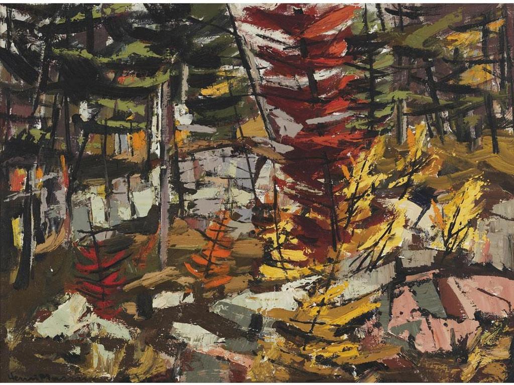 Henri Leopold Masson (1907-1996) - The Last Red Tree, Gatineau Park, 1963