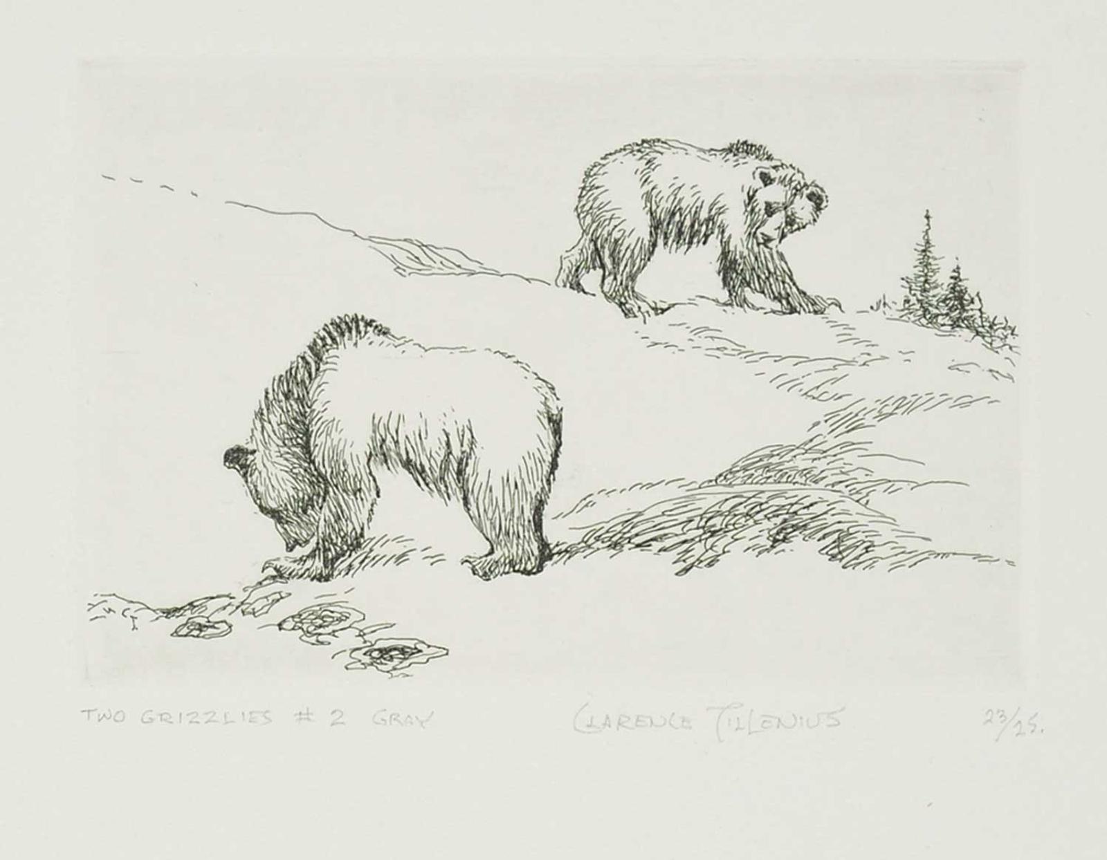 Clarence Ingwall Tillenius (1913-2012) - Two Grizzlies No. 2 Gray  #23/25