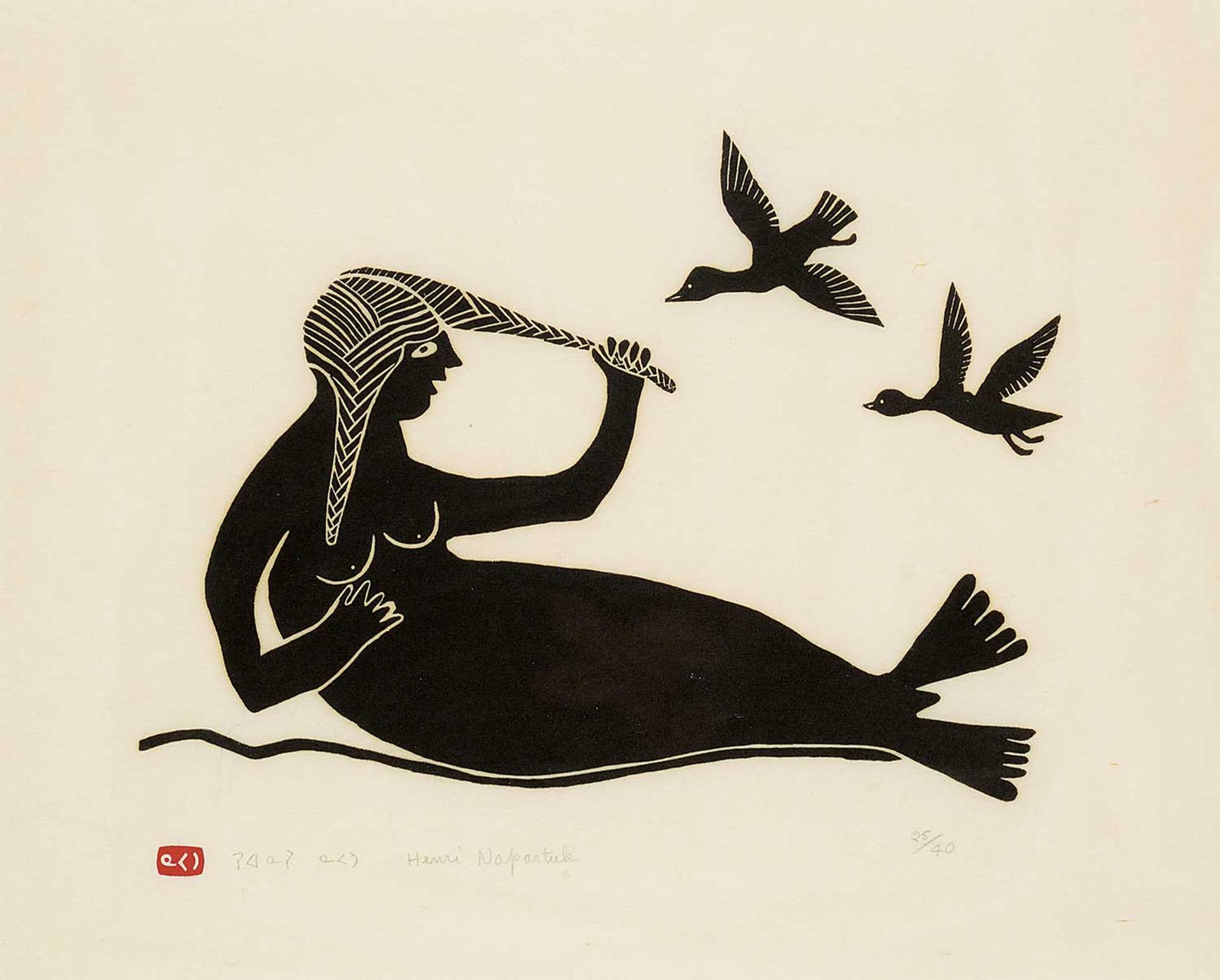 Henry Napartuk (1932-1985) - Untitled - Sedna with Birds  #24/40