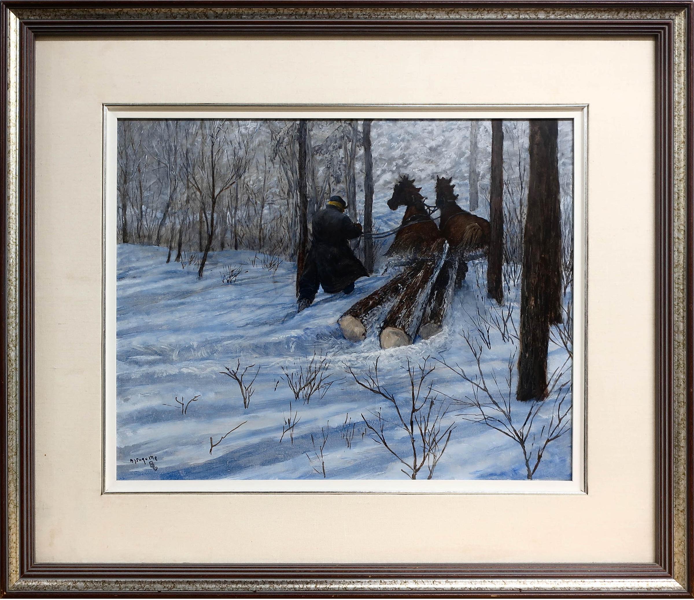 Armand J. Paquette (1930) - Sledding Logs, Rahls Island