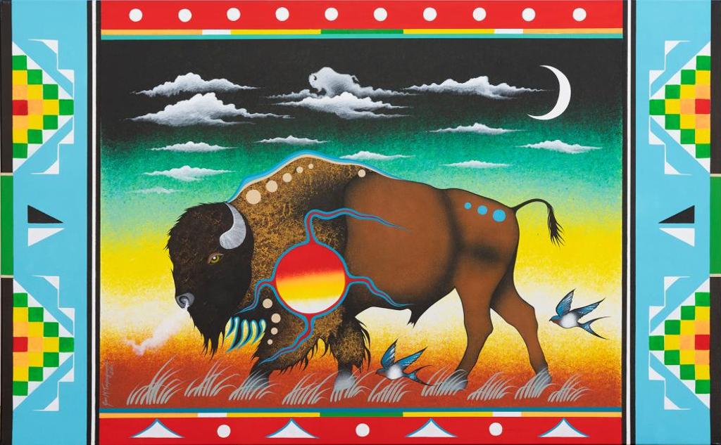Joe M. Tapaquon - Untitled - Bison and Swallows