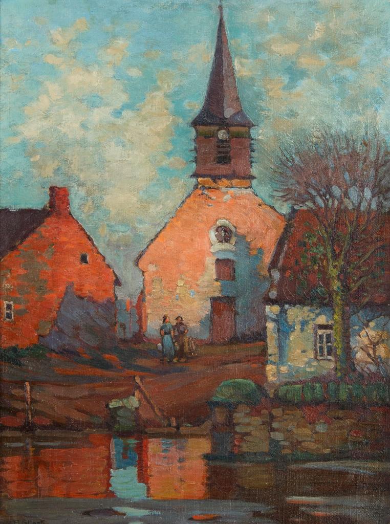 William Redver Stark (1885-1953) - Village Church Scene