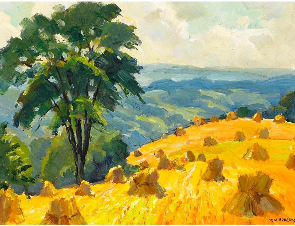 Thomas Keith (Tom) Roberts (1909-1998) - Wheat Stooks On A Hill