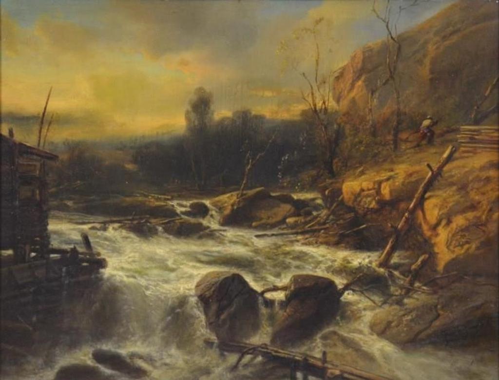 Jacob Jacobs (1812-1879) - an encampment on rapids